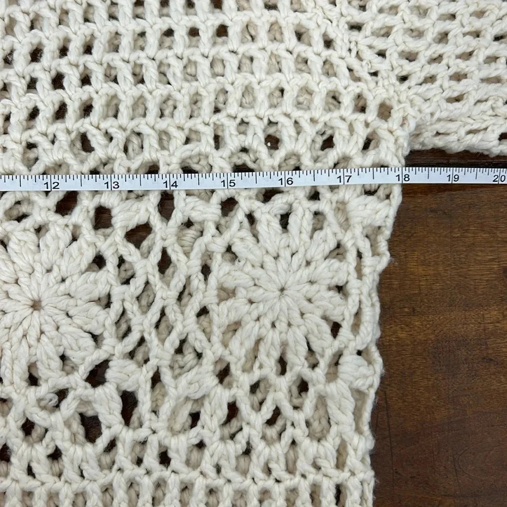 Vintage Handmade Crochet Women's Sweater Cottage Knit Buttons Cozy Warm Medium - Picture 8 of 11